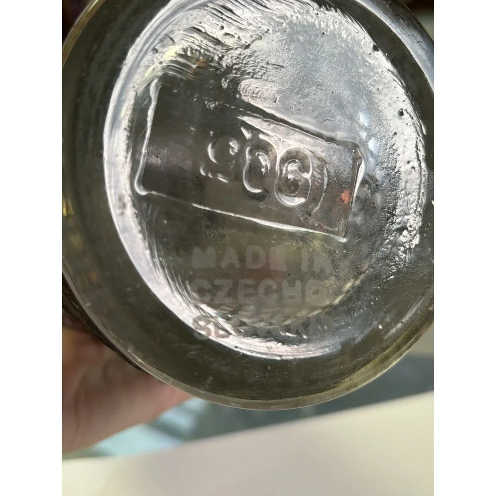 Vintage Art Deco Metal Wire Mesh Czech Glass Seltzer Bottle Sparklets USA NY